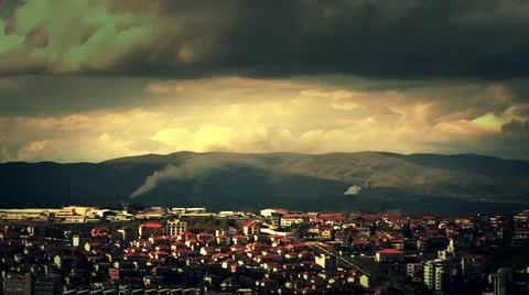 Industrial polution Stock Footage 12618735