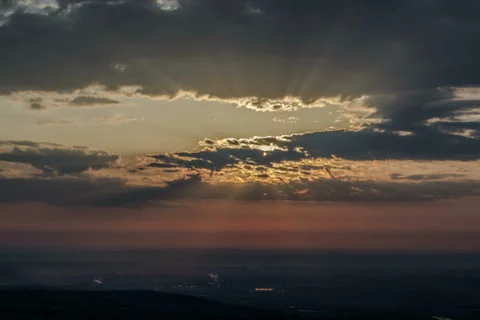 Industrial polution sunrise 6K native Stock Footage 36982742