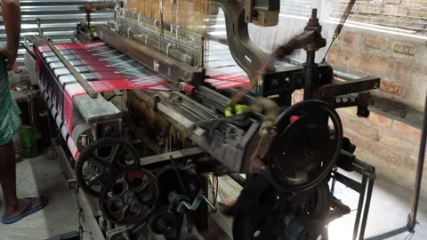 Industrial power loom Stock Footage 346727984