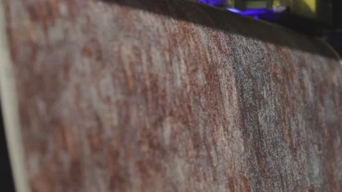 Industrial printer making new wallpaper sample. Modern wallpaper factory Stock Footage 136587506
