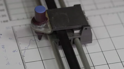 Industrial Printer Plotting Chart - Seismic Measurement and Earthquakes Stock Footage 50667635