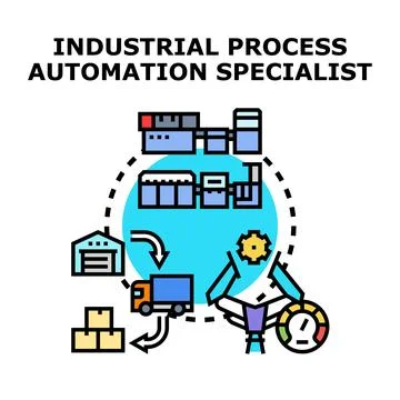 Industrial process automation specialist concept vector Stock Illustration