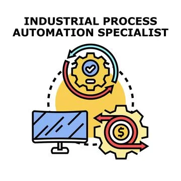 Industrial process automation specialist developing business strategy Illustrazione stock