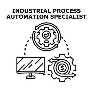 Industrial process automation specialist developing business strategy Stock Illustration