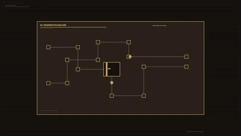 Industrial Process Flow Diagnostic HUD Seamless Loop Stock Footage 342210620