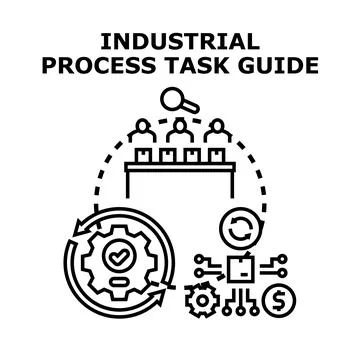 Industrial process task guide for business optimization Stock Illustration