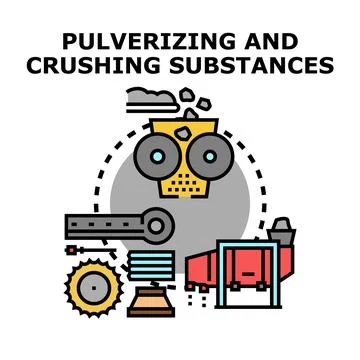 Industrial processing crushing pulverizing mining building materials concept Stock Illustration