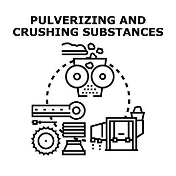 Industrial processing crushing pulverizing mining building materials concept Stockillustratie
