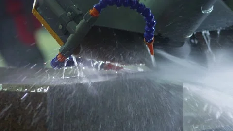 Industrial processing of granite stone Stock Footage 160507029