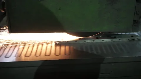 Industrial processing of metal, grinder with sparks. Stock Footage 138312629