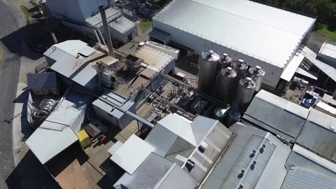 Industrial Processing Plant and Storage Silos Stock Footage 334902709