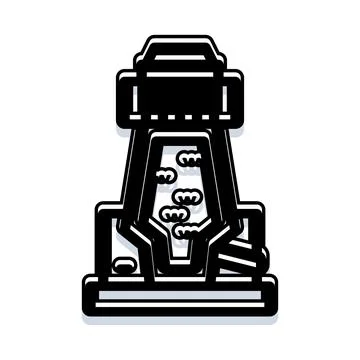 Industrial processing plant machine producing abstract shapes Stock Illustration