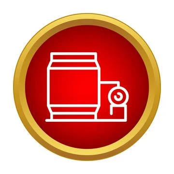 Industrial processing plant machinery icon with pressure gauge Stock Illustration