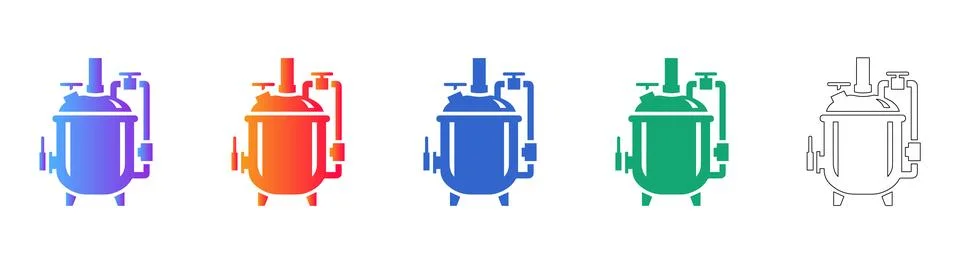 Industrial Processing Reactor Vessel Icon Stock Illustration