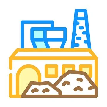 Industrial processing solid waste color icon vector illustration Stock Illustration