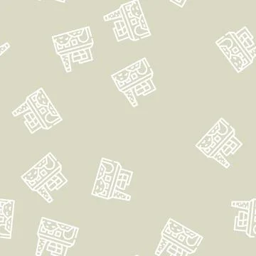 Industrial processing solid waste line vector seamless pattern Illustrazione stock