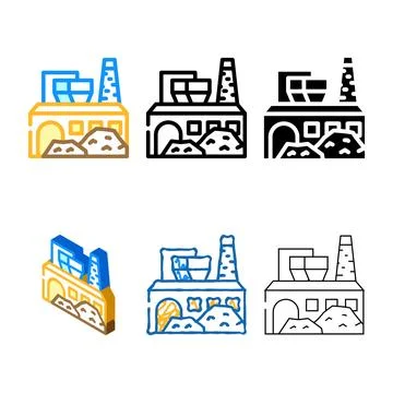 Industrial processing solid waste looks color icon vector Stock Illustration