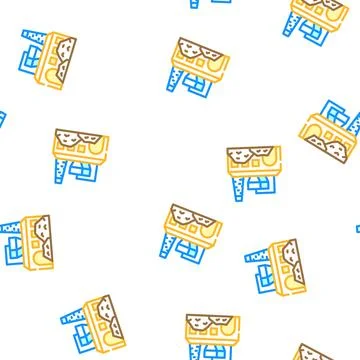 Industrial processing solid waste vector seamless pattern Illustrazione stock