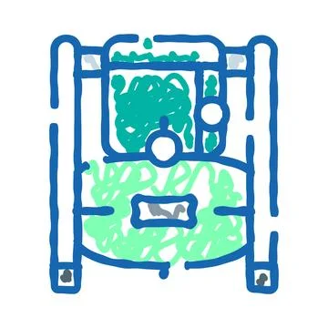 Industrial processing tank with liquid inside icon Stock Illustration