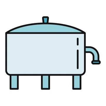 Industrial processing tank for liquid storage icon Stock Illustration