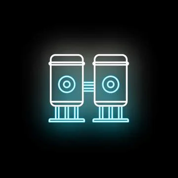 Industrial processing tanks neon glowing line icon Stock Illustration