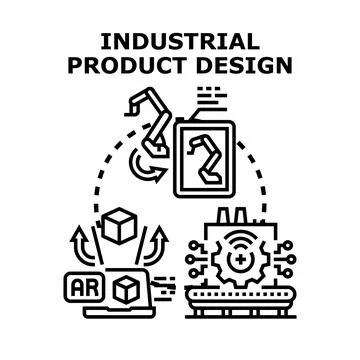Industrial product design developing production automation process Illustration