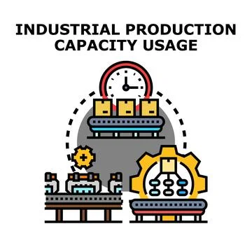 Industrial production capacity usage vector icon concept Illustrazione stock