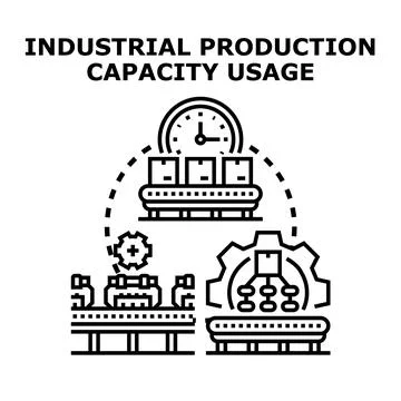 Industrial production capacity usage vector icon concept Stock Illustration
