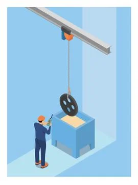 Industrial production on electroplating. Stock Illustration