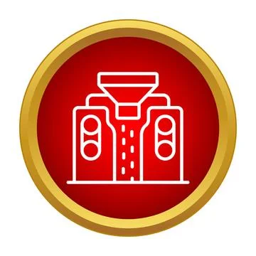Industrial production line processing material with machinery icon Stock Illustration