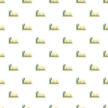 Industrial production line seamless pattern background with conveyor machines Stock Illustration