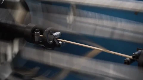 Industrial production. Making braid pipe, cable sleeves. Video stock 252485681