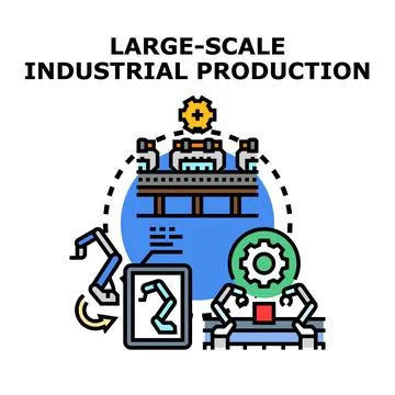 Industrial production process automating manufacturing assembly line イラスト素材