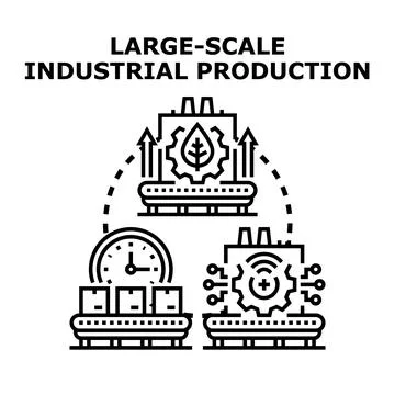 Industrial production process optimizing automation and sustainability 库存插图