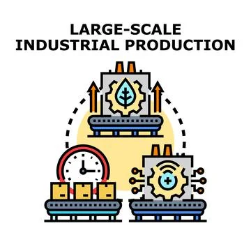 Industrial production process optimizing automation and sustainability Stock Illustration