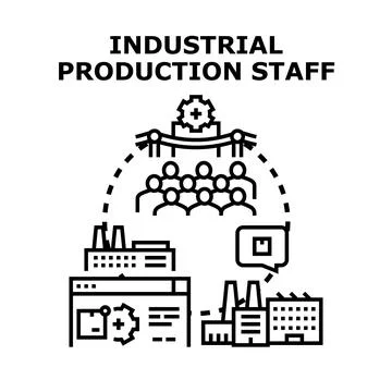 Industrial production staff developing manufacturing process and business Illustrazione stock