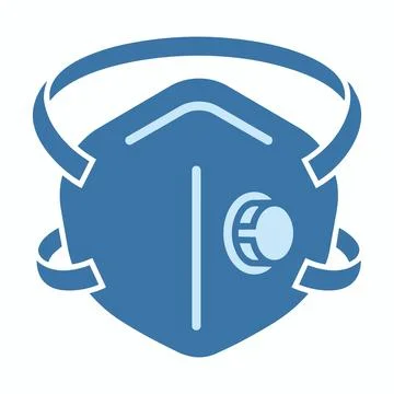 Industrial protective face mask with filter vent icon respirator protection Stock Illustration