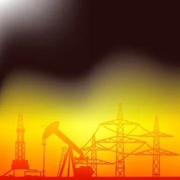 Industrial pump abstraction. Stock Illustration