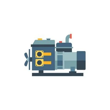 Industrial pump engine flat icon. mechanical machine device illustration 스톡 일러스트