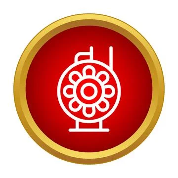 Industrial pump icon in red circle with gold frame イラスト素材