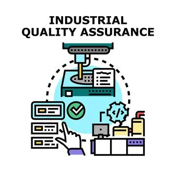 Industrial quality assurance concept vector process Stock Illustration