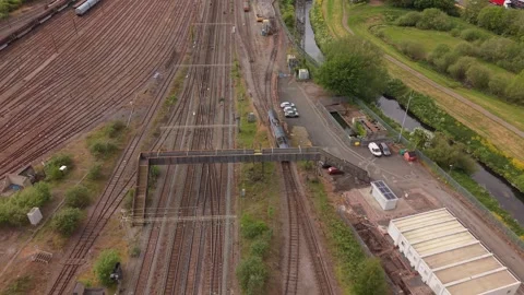 Industrial Rail Network And Freight Transportation From Above Vidéo 334646873