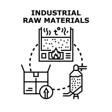 Industrial raw materials processing manufacturing production circle Stock Illustration