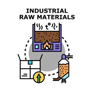 Industrial raw materials processing manufacturing production circle Stock Illustration