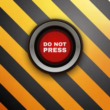 Industrial Red Button. Do not press. Vector Stock Illustration