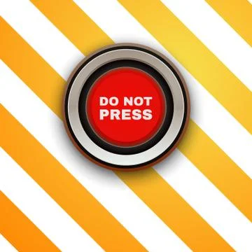 Industrial Red Button. Do not press. Vector Stock Illustration
