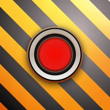 Industrial Red Button. Do not press. Vector Illustrazione stock
