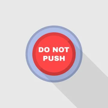 Industrial Red Button. Do not press. Flat Design. Vector Stock Illustration