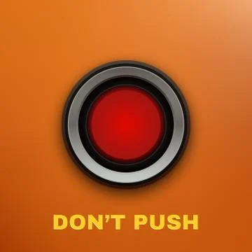 Industrial Red Button. Don't Push. Vector Stock Illustration