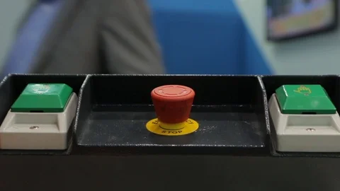 Industrial Red Button Stock Footage 103134839